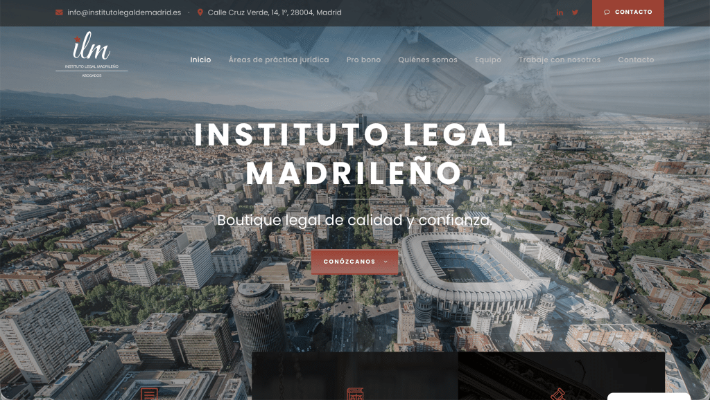 Diseño web Abogados Instituto legal madrileño